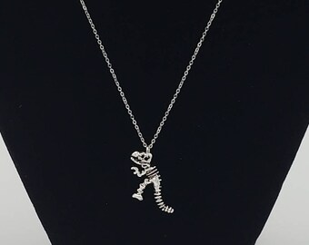 T-rex skeleton necklace