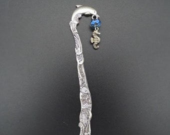 Blue Crystal Dolphin Bookmark