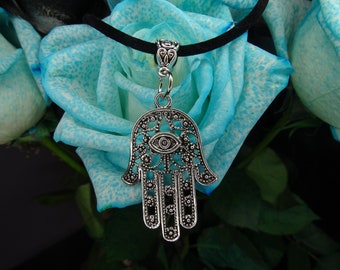 Hamsa Necklace and Earrings