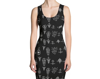 Voodoo Symbology Print Dress
