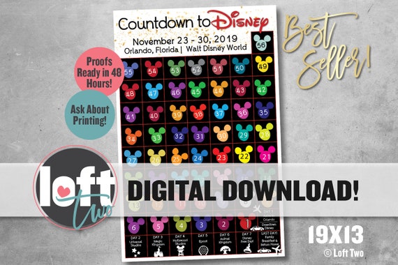 Disney Countdown Chart