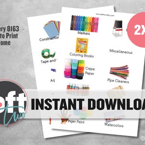 Arts and Crafts Labels /  Art Room Classroom Organization / Stickers /  Scrapbooking / Digital Download / Instant Download