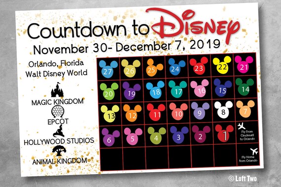 Disney Countdown Chart