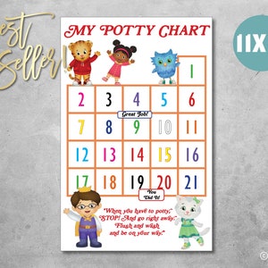 Daniel Tiger's Neighborhood Potty Training Sticker Chart / | Etsy
