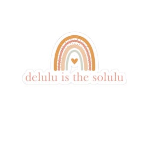 Charming Rainbow Kiss-Cut Stickers | Delulu is the Solulu | Cute Decor, Fun Gifts, Laptop Accessories, Journaling Supplies, Artsy Style