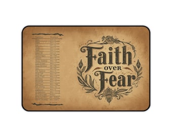 Faith Over Fear vintage scripture desk mat | inspirational desk mat