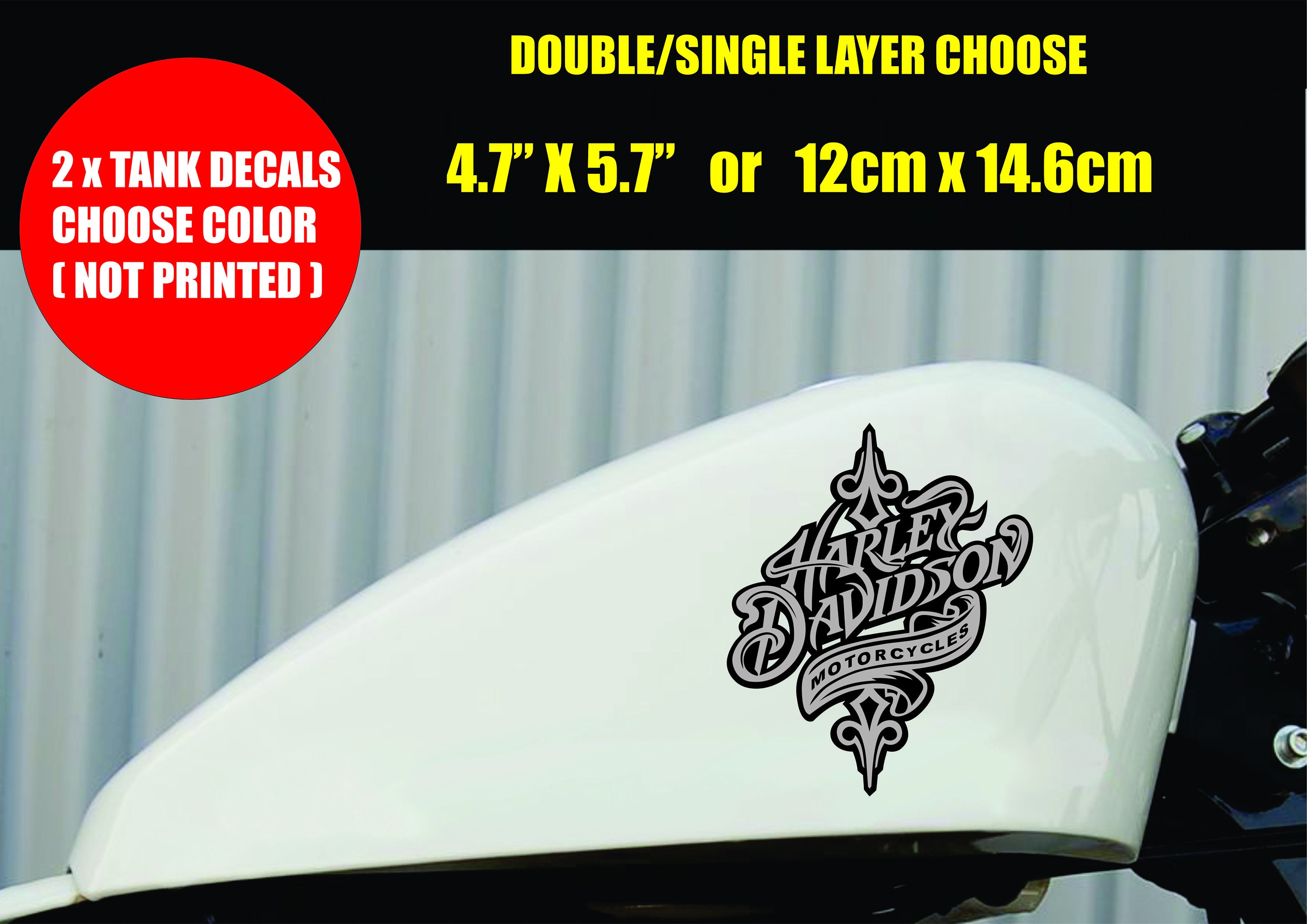 Harley Davidson gas tank STICKER TANK logo Decal motorcycle Etsy