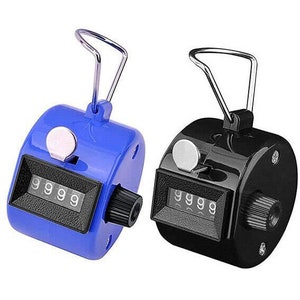 Contador de mano de golf con doble clic, número de 4 dígitos, práctico y práctico combo negro (2 unidades)