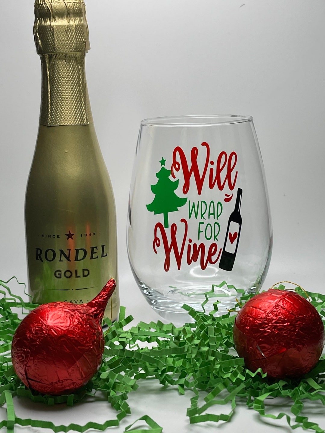 Holiday Stemless Wine Glasses Etsy