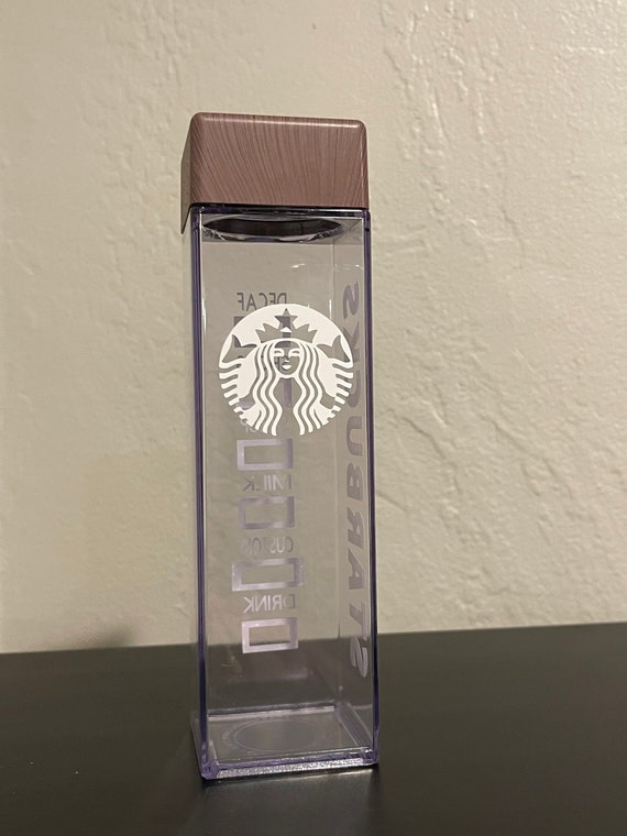 Starbucks Inspired Square Water Bottle 