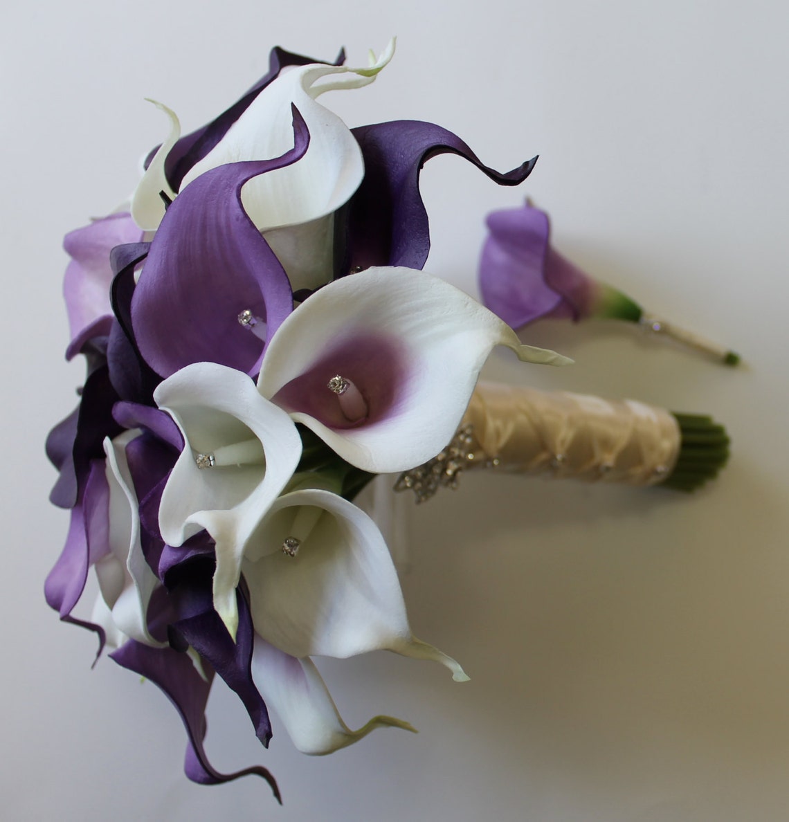 Purple Wedding Bouquet Purple Calla Lily Bouquet Purple | Etsy