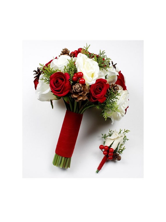 Red wedding flowers bridal bouquet sale