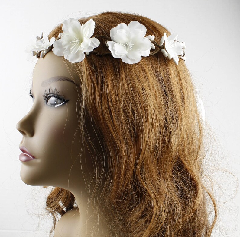 SALE Flower Girl Crown Boho Wedding Ivory Crown Bridal Headpiece Floral Headband Wedding Headpiece Bridal Hair Piece Bridal Accessories