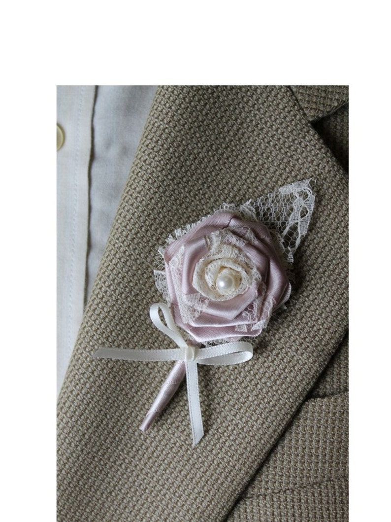 Dusty Rose Wedding Boutonniere Grooms Boutonniere Groomsmen Boutonniere Mens Wedding Boutonniere Dusty Rose Boutonniere Wedding Boutonnieres image 1