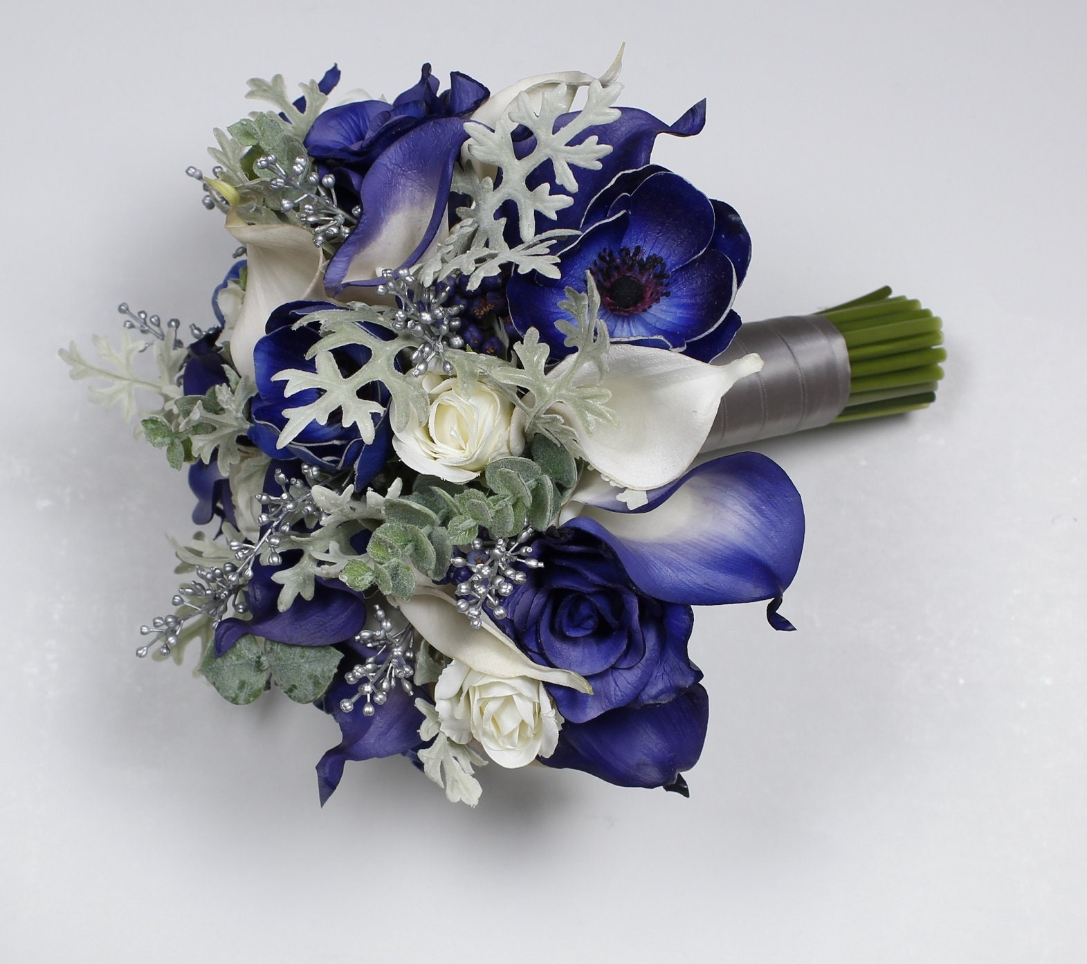 Navy Blue Wedding Calla Lily Bouquet Navy Blue Bouquet Bridal Etsy Canada
