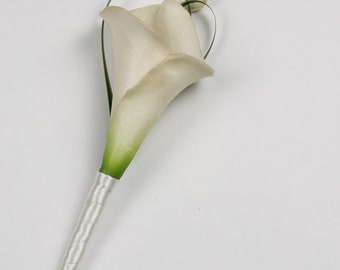 Ivory Wedding Boutonniere Grooms Boutonniere Groomsman Boutonniere Ivory Calla Lily Boutonniere  Wedding Boutonniere  Boutonniere Weddings