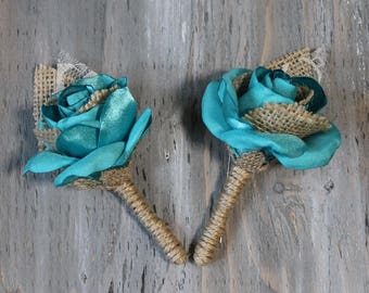 Turquoise Wedding Boutonniere Groom Boutonniere Groomsmen Boutonniere Beach Wedding Boutonniere Turquoise Boutonniere Wedding Accessories