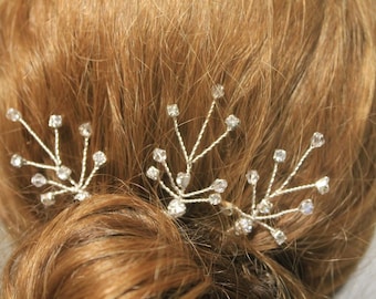 Wedding Bridal Pins Bridal Pins Wedding Hair Pins Hair Accessories Wedding Accessories Rhinestone Pins Silver Hair Pins
