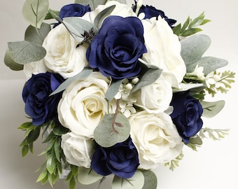 Navy Blue Wedding Bouquet Navy Blue  Bouquet Wedding Bouquet  Bridal Bouquet Wedding Bouquets