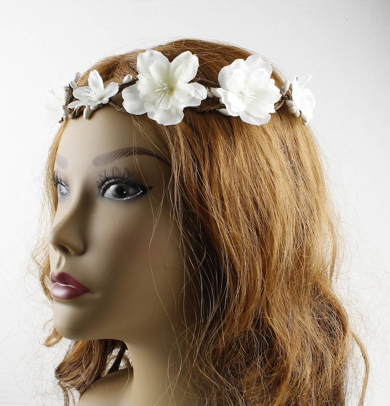 SALE Flower Girl Crown Boho Wedding Ivory Crown Bridal Headpiece Floral Headband Wedding Headpiece Bridal Hair Piece Bridal Accessories