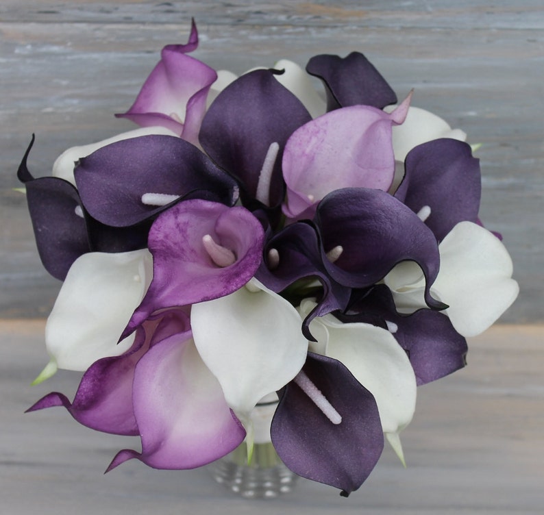 Wedding Bouquet Purple Calla Lily Bouquet Purple Bouquet ...