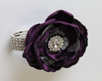 Wrist Corsage Plum Wedding  Corsage Mothers  Corsage Corsage Prom Corsage Flower Corsage Wristlet Corsage Wedding  Plum Corsage