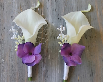 Wedding Boutonniere Grooms Boutonniere Groomsman Boutonniere White Calla Lily Boutonniere  Wedding Boutonniere  Boutonniere Weddings