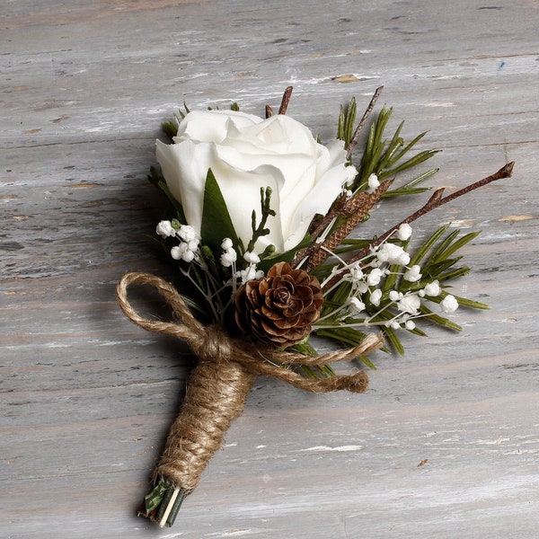 Christmas Ivory Corsage Mothers Corsage Ivory Wedding Corsage Winter Corsage Corsage  Weddings  Christmas Boutonniere Country Corsage