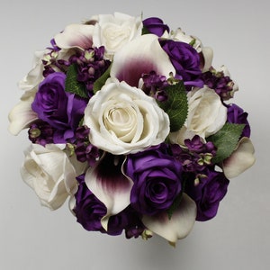 Purple Wedding Bouquet Purple Calla Lily Bouquet Purple - Etsy
