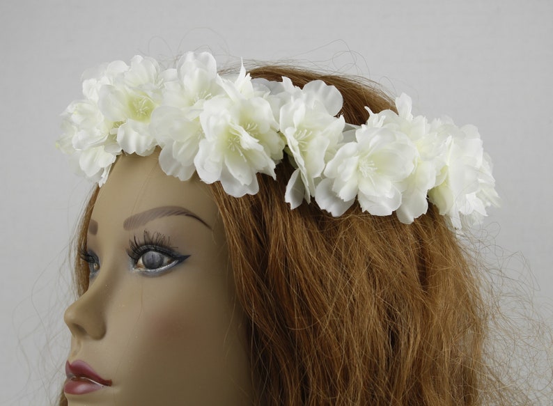 SALE SALE Flower Girl Crown Boho Wedding Cherry Blossom Crown Bridal Headpiece Floral Headband Wedding Headpiece Bridal Hair White Crown