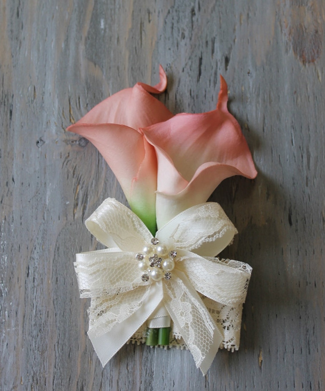 Wrist Corsage Calla Lily Corsage Boutonniere Pink Bridal Etsy