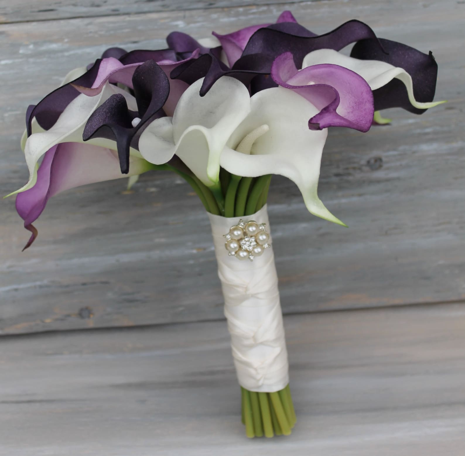 Wedding Bouquet Purple Calla Lily Bouquet Purple Bouquet Real - Etsy