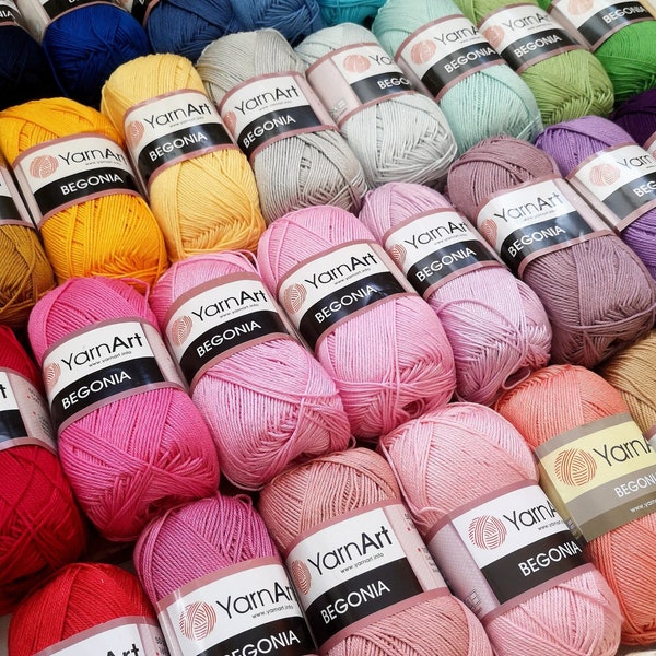 100% mercerized cotton yarn knitting crochet by Yarnart begonia 50g 169m