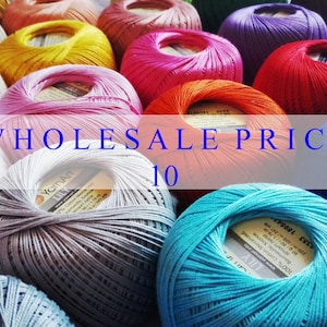 BULK Order 10 crochet cotton thread size 10, 50g x 225m, lace 0, mercerized cotton yarn #10, YARNART LILY