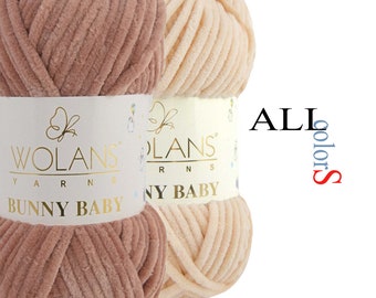 Laine Wolans Bunny Baby, fil velours, peluche 3,52 oz 120 m 131 yards / Encombrant / Amigurumi / Jouets / Tricot / Crochet / Fil polyester