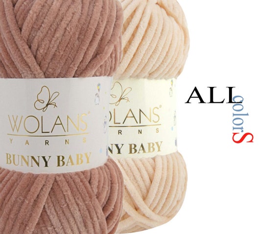 Wolans Bunny Baby Chenille Yarn, Velvet, Plush Yarn 3.52oz 120m 131 Yards /  Bulky / Amigurumi / Toys / Knitting / Crochet / Polyester Yarn - Etsy