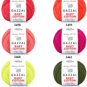 Gazzal Baby Cotton Yarn 50gr 165meters / Amigurumi, Soft, Acrylic Blend, Summer, Baby, Toys Children's Yarn / Fine , sport weight image 9