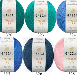 Gazzal Superwash Merino Wool 175 Yarn – OEKO-TEX Certified, 50g/175m, Fine Wool for Knitting, Crochet image 7