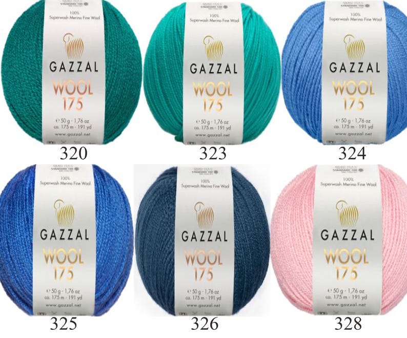 Gazzal Superwash Merino Wool 175 Yarn – OEKO-TEX Certified, 50g/175m, Fine Wool for Knitting, Crochet image 7