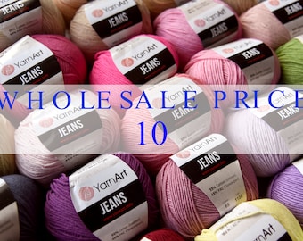 BULK order 10 amigurumi Häkelgarn Babygarn JEANS Garn Garn Groß - Acrylgarn, Sportgewicht, 2, Sommer Stricken fein dünn