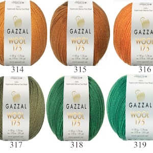 Gazzal Superwash Merino Wool 175 Yarn – OEKO-TEX Certified, 50g/175m, Fine Wool for Knitting, Crochet image 6