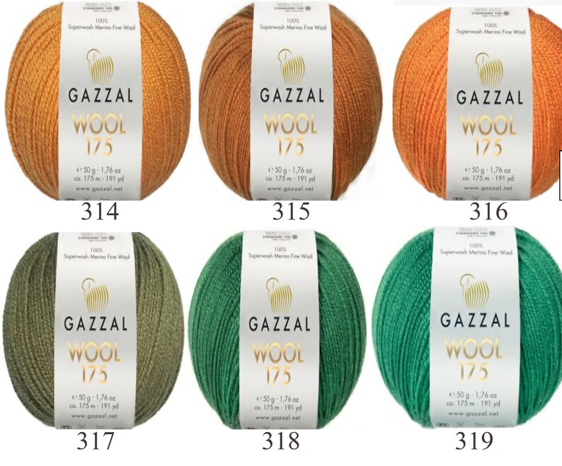 Gazzal Superwash Merino Wool 175 Yarn – OEKO-TEX Certified, 50g/175m, Fine Wool for Knitting, Crochet image 6