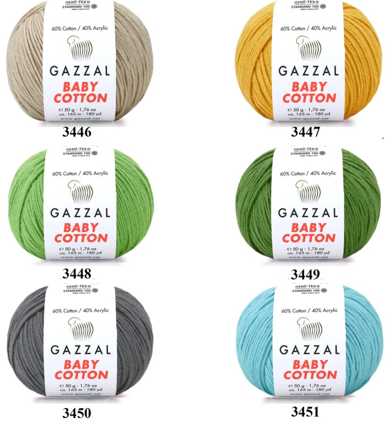 Gazzal Baby Cotton Yarn 50gr 165meters / Amigurumi, Soft, Acrylic Blend, Summer, Baby, Toys Children's Yarn / Fine , sport weight image 7