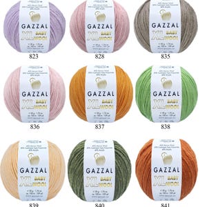 Gazzal baby WOOL XL, filato per maglieria Aran, filato misto lana merino pettinata DK, filato morbido per neonati, filato merino, filato per maglioni, lana per calzini da maglia