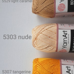 Yarnart Begonia 100% merceriserat bomullsgarn stickning virkning 50g 169 m mjukt fint garn för amigurumi, filtar, halsdukar och babykläder bild 9