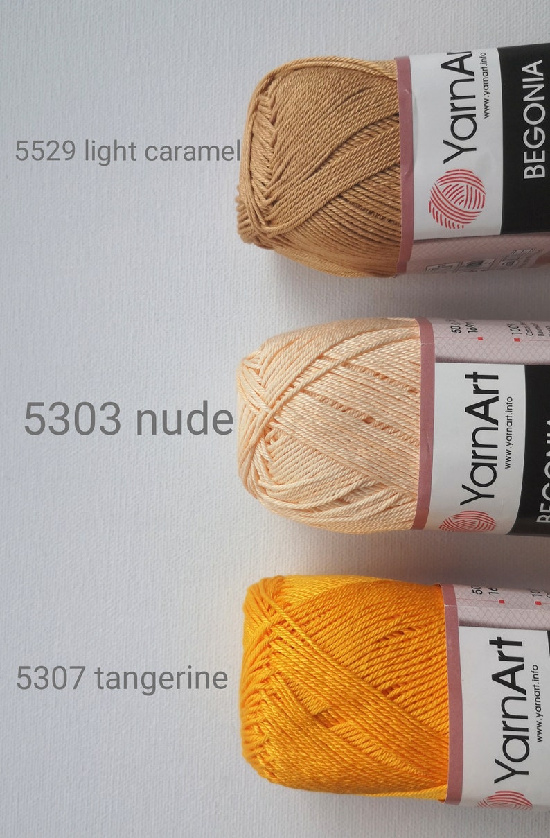 Yarnart Begonia 100% merceriserat bomullsgarn stickning virkning 50g 169 m mjukt fint garn för amigurumi, filtar, halsdukar och babykläder bild 9