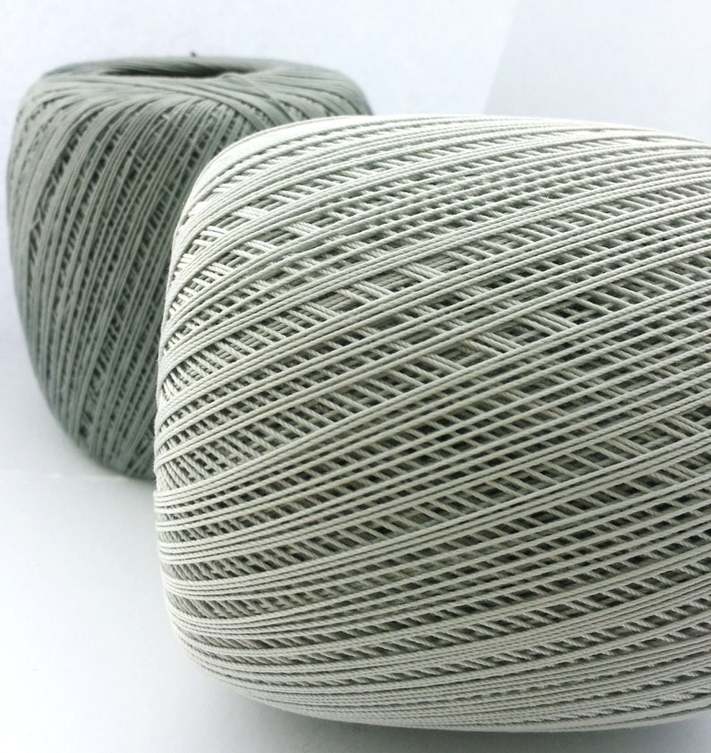 Crochet cotton yarn thread size 10 100g x 565m 3PLY Gray. Mercerized cotton thread madame trikote MAXI DIKTAS image 2