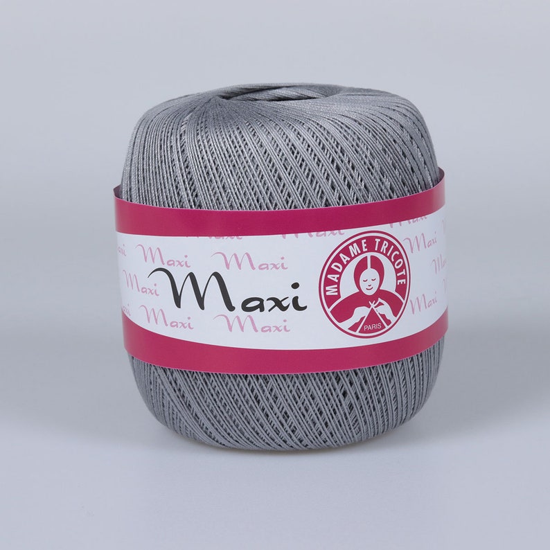 Crochet cotton yarn thread size 10 100g x 565m 3PLY Gray. Mercerized cotton thread madame trikote MAXI DIKTAS image 4