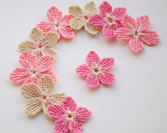 9pcs handmade flowers crochet applique floral decoration scrapbooking flower textile flower embellishment petal patches