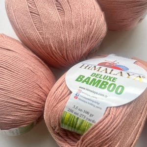 Zacht bamboe-katoenmixgaren voor breien en haken, natuurlijk zomergaren van Himalaya Deluxe bamboe, 100 g/~ 250 m (273 yd), fijn babygaren afbeelding 6